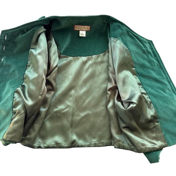 Double D Ranchwear Vintage Jacket Size Large Green Beaded Button Up Western - Picture 11 of 13